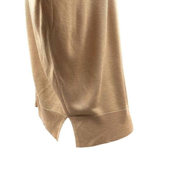 Zara Lightweight Split Hem Knit Long Sleeve Pullover Sweater Tan Womens M - Picture 5 of 10